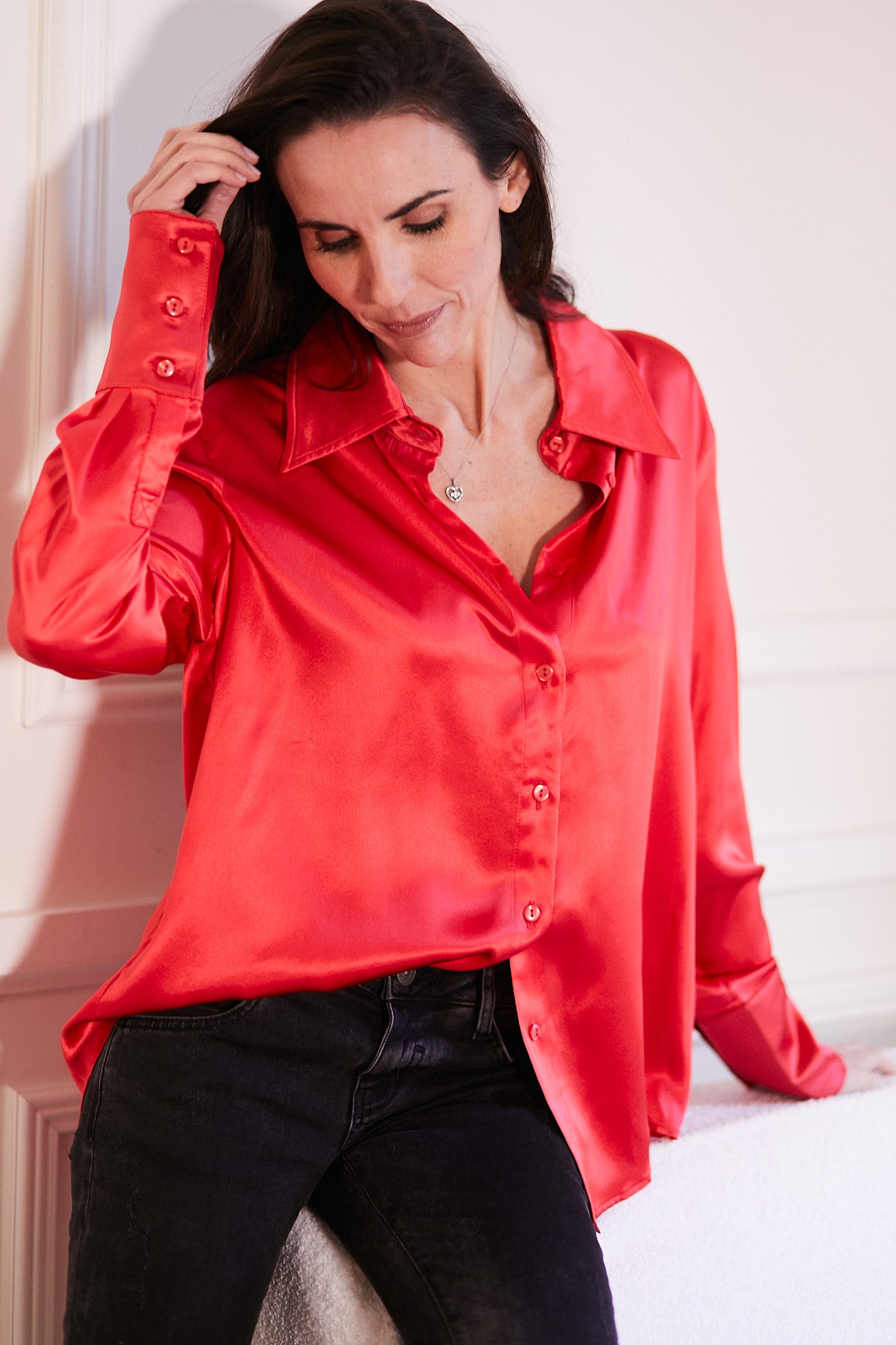 Chemise Léa oversize en Soie